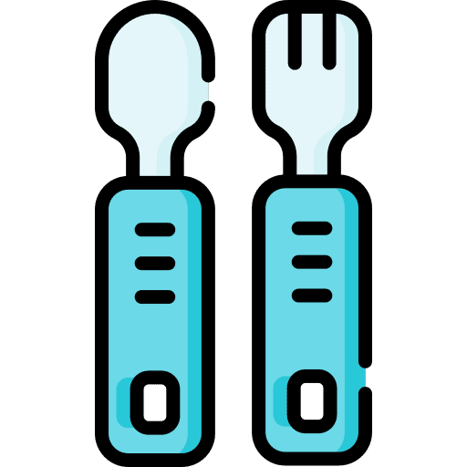 Baby cutlery set food children icon