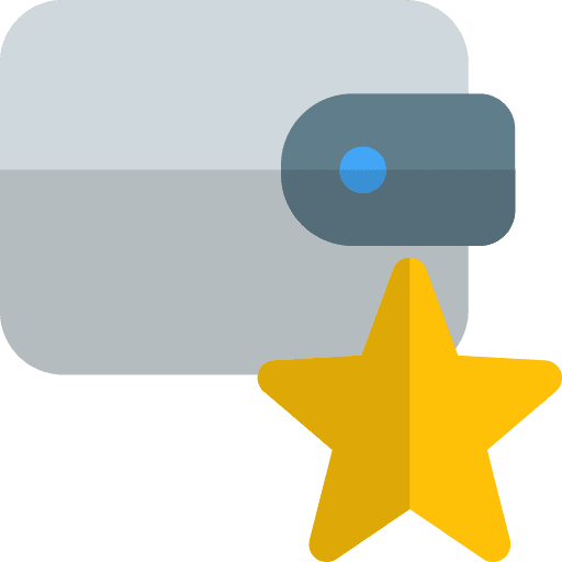 Starred money notes holder icon