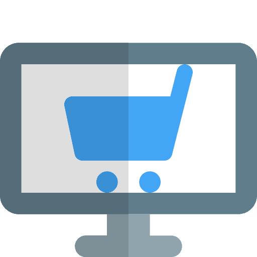 Computer computer commerce and shopping online shop icon