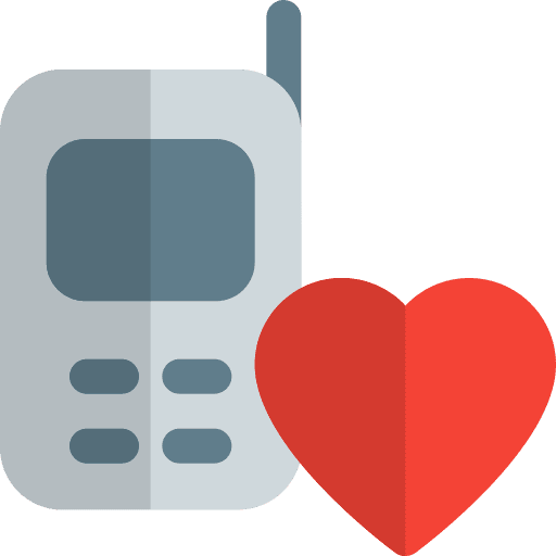 Favorite cellphone electronics heart icon