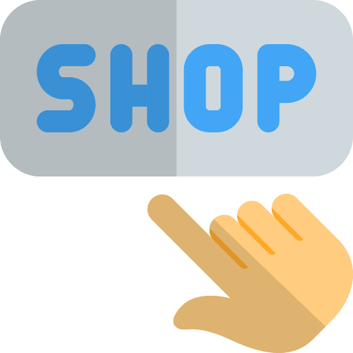 Online shopping click commerce and shopping ecommerce icon