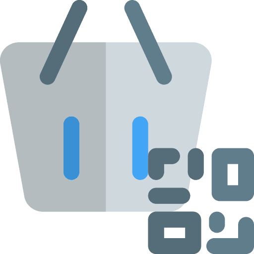 Barcode shopping center basket buy icon