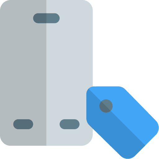 Price tag cellphone electronics icon
