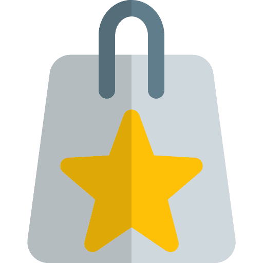 Starred buy shopping bag shopping center icon