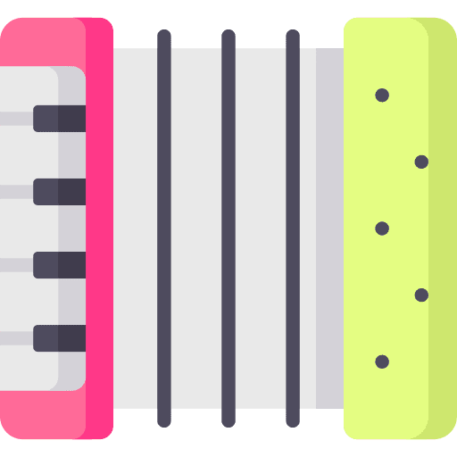 Accordion music and multimedia orchestra string instrument icon