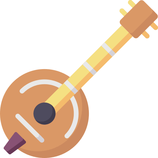 Banjo music and multimedia play guitar icon