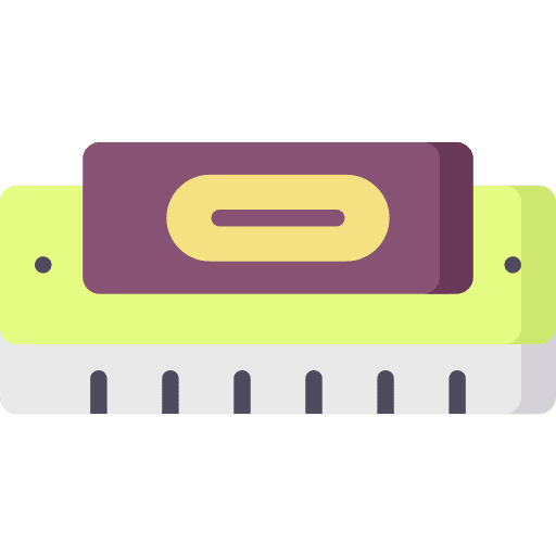 Harmonica folk harmonica music instrument icon