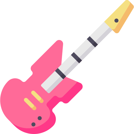 Electric guitar orchestra music band icon