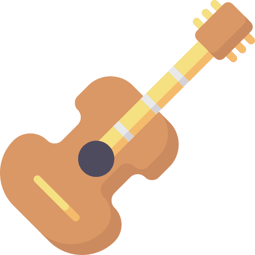 Guitar folk music and multimedia acoustic guitar icon