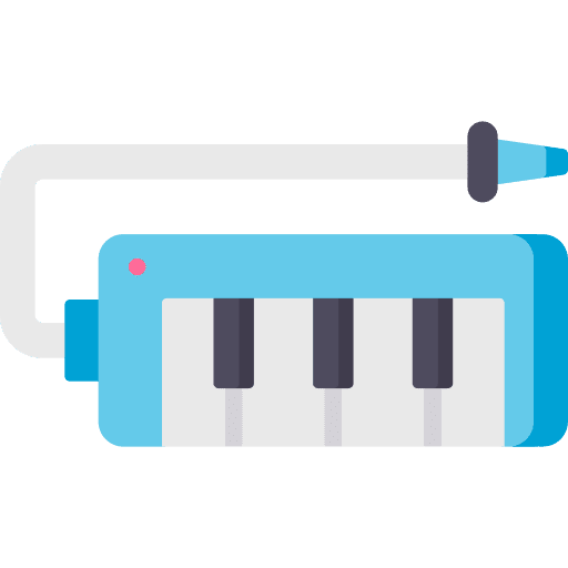 Melodica instrument music and multimedia melody icon