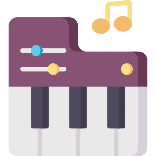 Piano keyboard music electronics icon