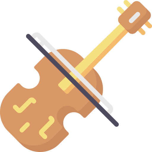 Violin orchestra fiddle string instrument icon