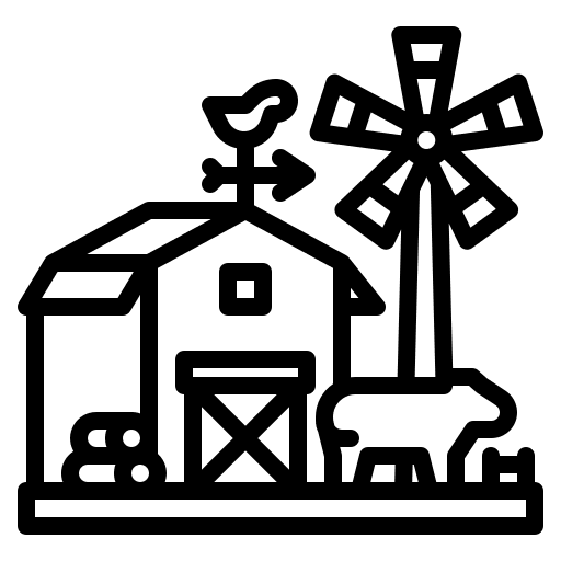 Farm beef farming and gardening farm icon
