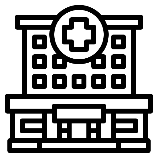 Hospital healthcare and medical health hospitalization icon