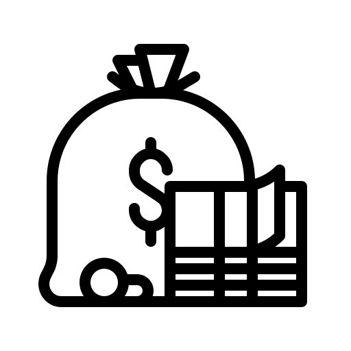 Money bag coins cost budget icon