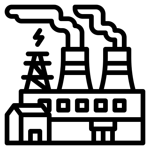 Power plant industry electrical power plant icon