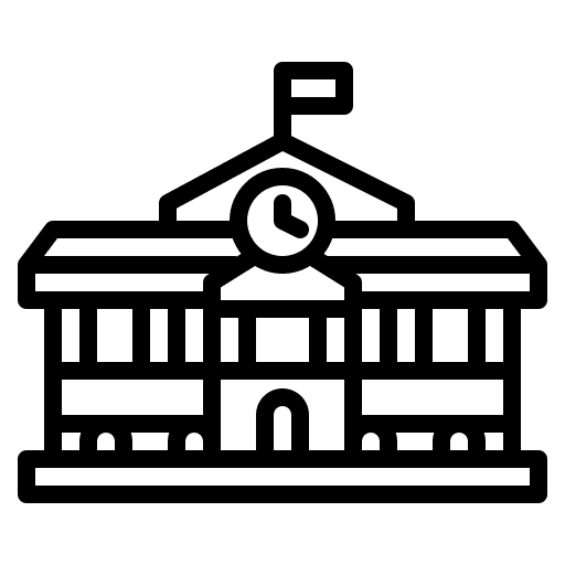 School buildings elementary school high school icon