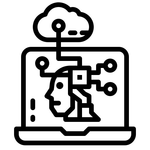 Artificial intelligence computer artificial intelligence chip icon