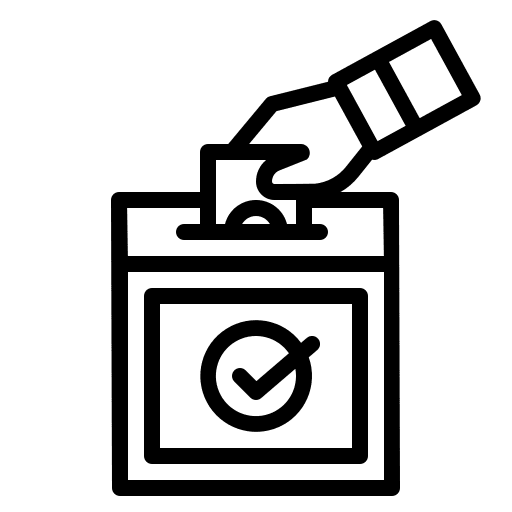 Election vote card box icon