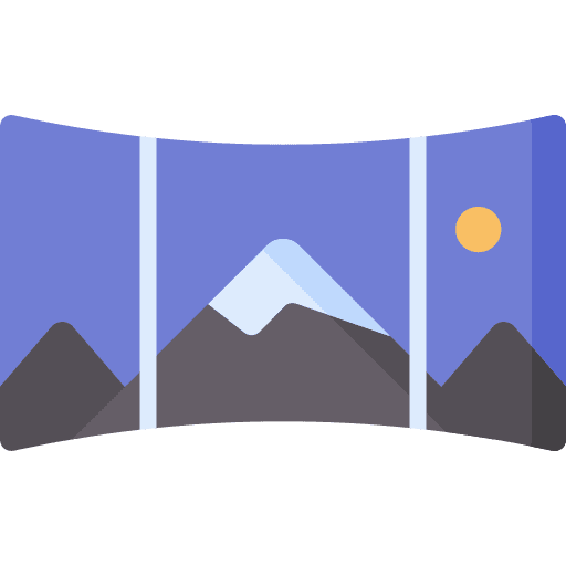 Panoramic picture view technology icon