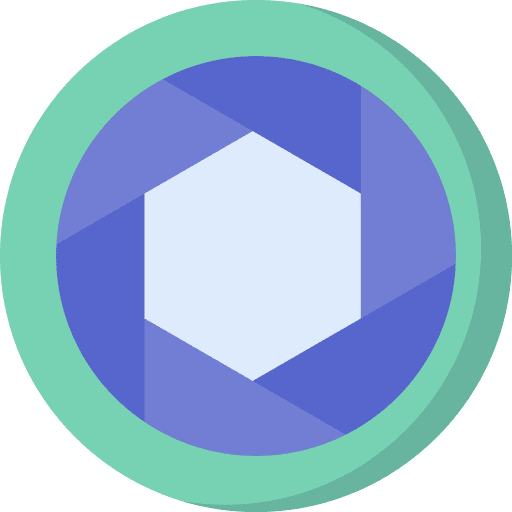 Aperture diaphragm camera lens electronics icon