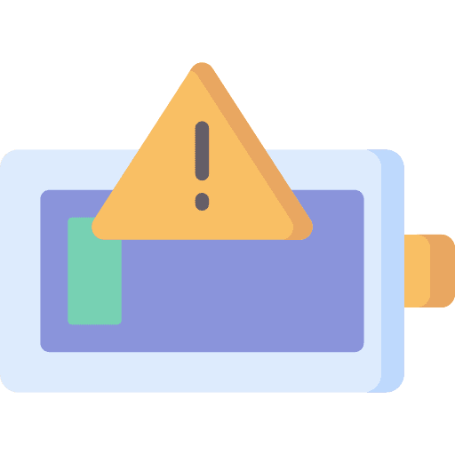 Low battery battery attention electronics icon