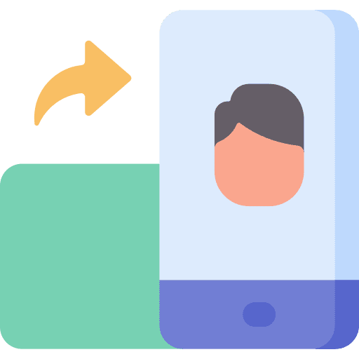 Portrait smartphone user vertical icon