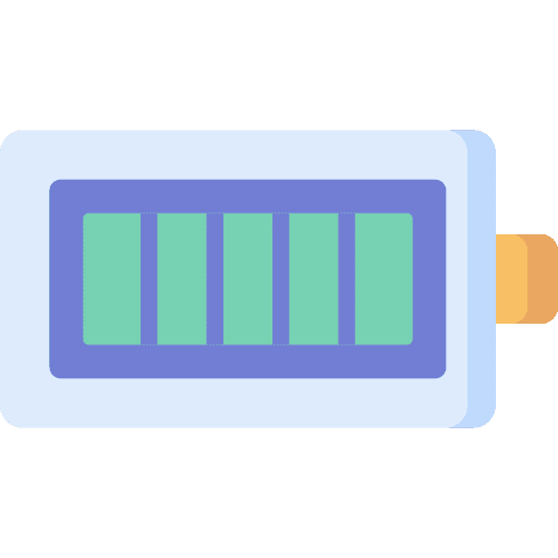 Full battery battery status battery level technology icon