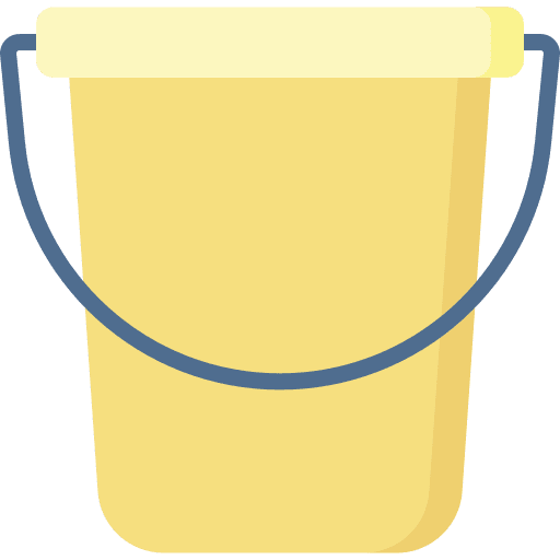 Bucket farm gardening tools watering icon