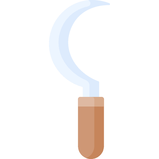 Sickle agriculture sickle farming and gardening icon
