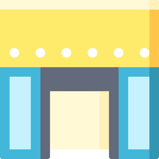 Store front shopping center store front sign icon