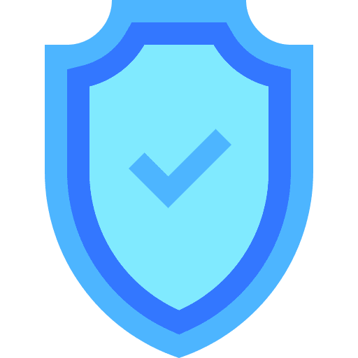 Shield check commerce and shopping lock icon