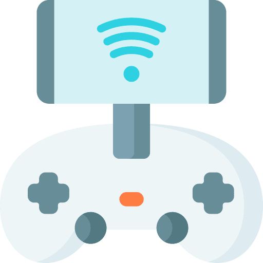 Remote control smartphone videogame joystick icon