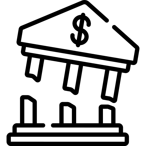 Bankruptcy recession economy banking icon