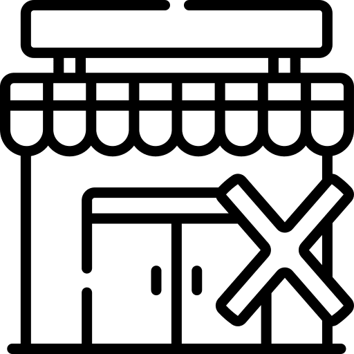 Bankruptcy shop bankruptcy commerce and shopping icon