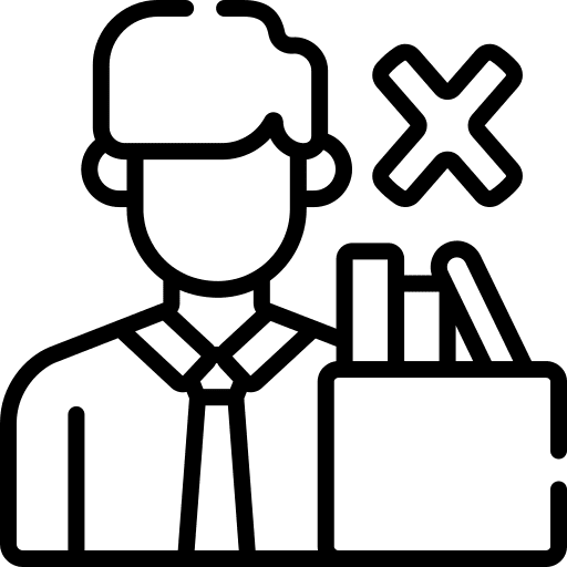 Employee unemployment professions and jobs man icon