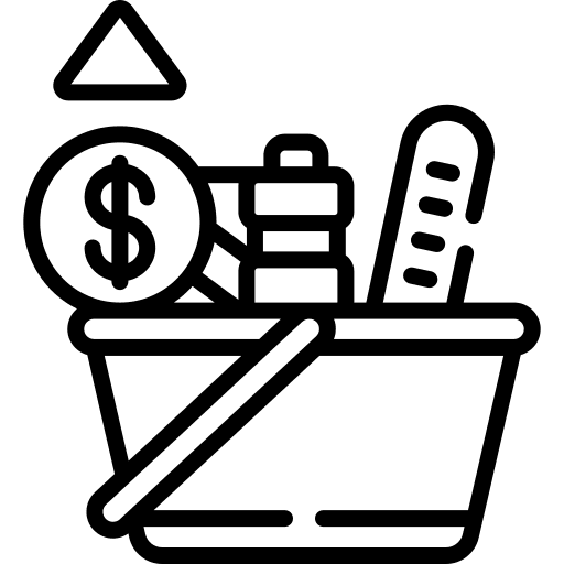 Inflation basket inflation increase icon