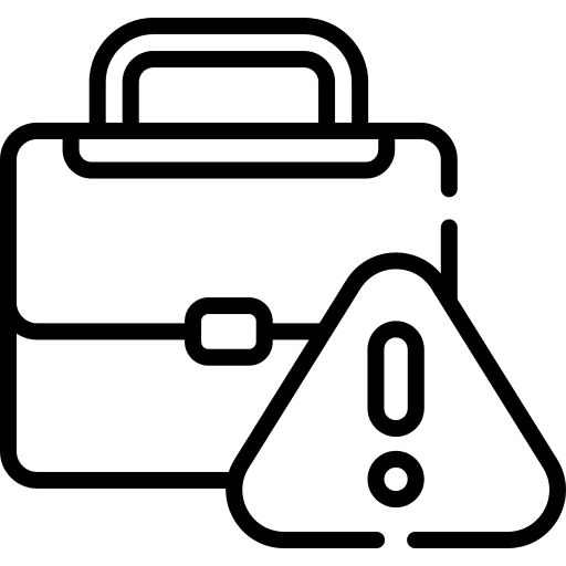 Job loss alert business and finance warning icon