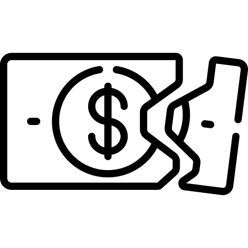 Money business and finance economy bankruptcy icon