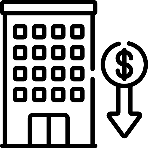 Company down arrow company economy icon