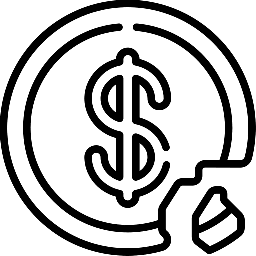 Money broken leg recession broken icon