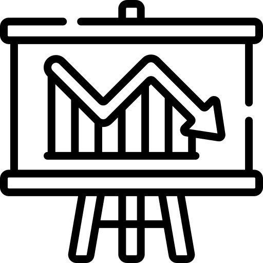 Presentation bank business and finance bankruptcy icon