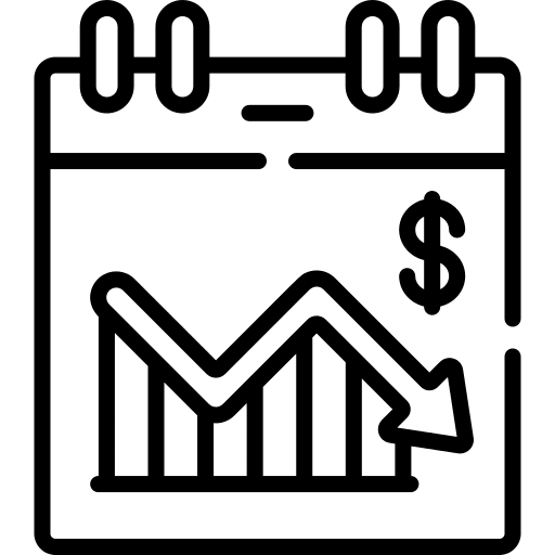 Calendar bankruptcy recession economy icon