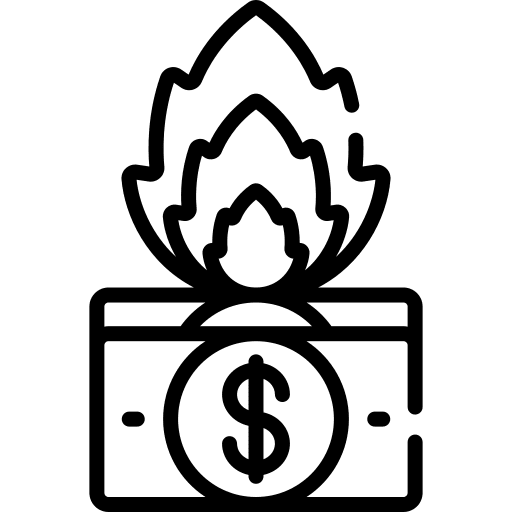 Inflation investment money flame icon