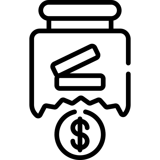 Money business and finance bankruptcy economic crisis icon
