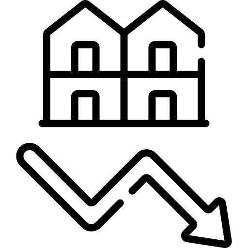 Real estate sale recession crisis icon