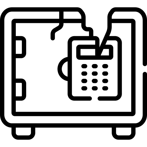 Safebox economy bank bankruptcy icon