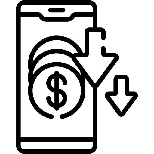 Smartphone decrease loss economy icon