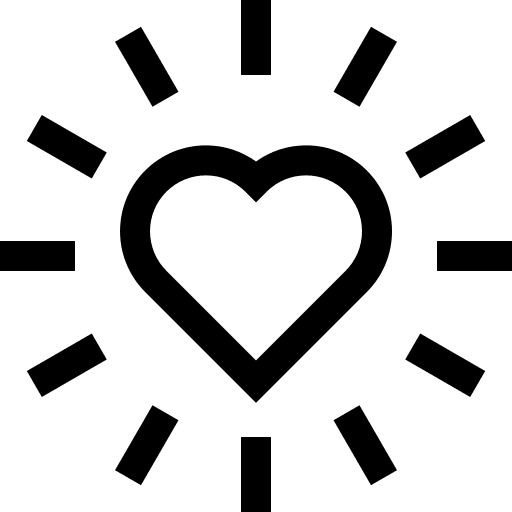 Healthy romantic heart shining icon