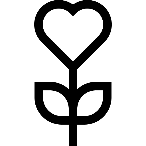 Flower care growth heart icon